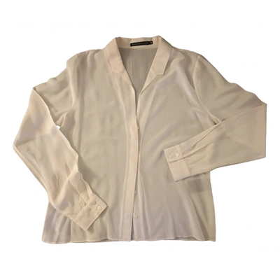 Pre-owned Berenice Silk Blouse In Ecru