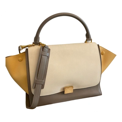 Pre-owned Celine Trapèze Leather Handbag In Multicolour