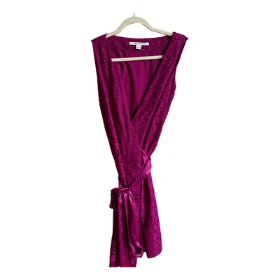 Pre-owned Diane Von Furstenberg Lace Mid-length Dress In Purple