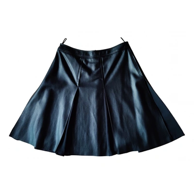 Pre-owned Marella Vegan Leather Mini Skirt In Black