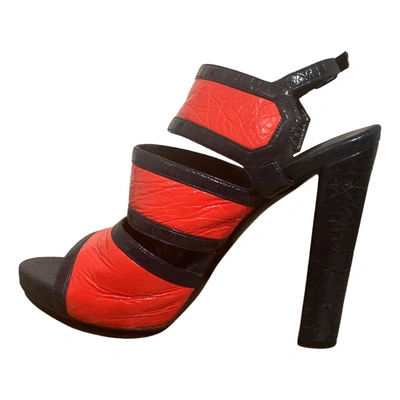 Pre-owned Balenciaga Leather Sandals In Red