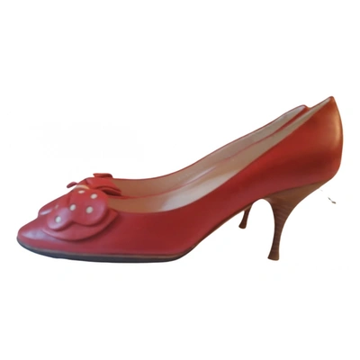Pre-owned Pollini Leather Heels In Red
