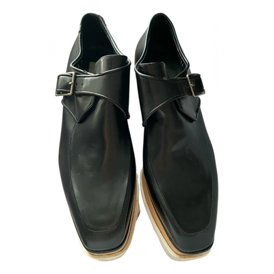 Pre-owned Stella Mccartney Vegan Leather Flats In Black