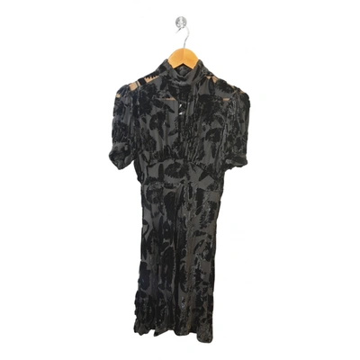 Pre-owned Mcq By Alexander Mcqueen Velvet Mid-length Dress In Black
