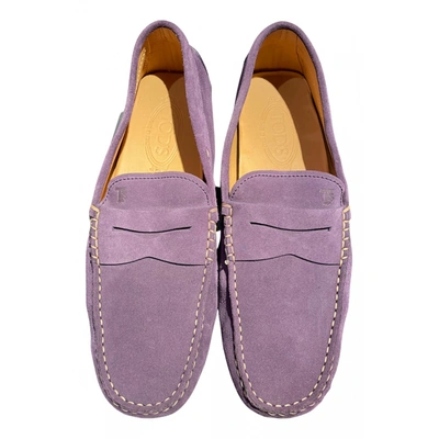 Pre-owned Tod's Leather Flats In Purple