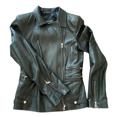 Pre-owned Flavio Castellani Leather Biker Jacket In Black