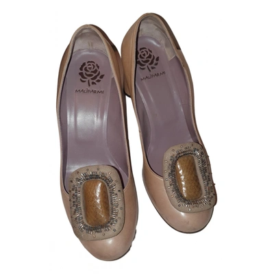 Pre-owned Maliparmi Leather Heels In Beige
