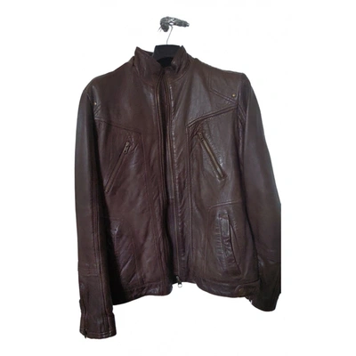 Pre-owned Zadig & Voltaire Leather Jacket In Brown