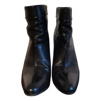 Pre-owned Pedro Garcia Leather Ankle Boots In Black