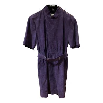 Pre-owned Yves Salomon Mini Dress In Purple