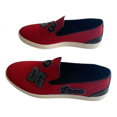Pre-owned Dolce & Gabbana Leather Low Trainers In Red