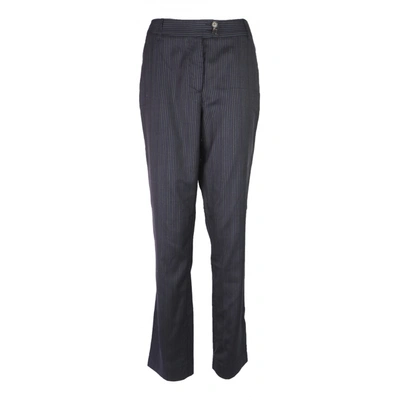 Pre-owned Etro Wool Chino Pants In Navy