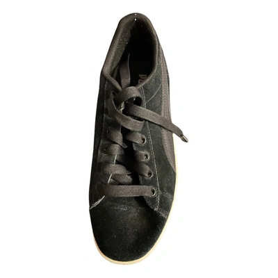 Pre-owned Puma Leather Trainers In Black