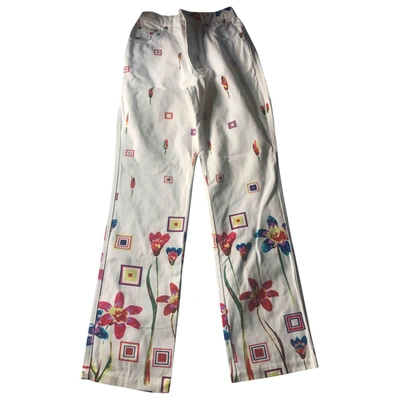Pre-owned Byblos Straight Pants In White