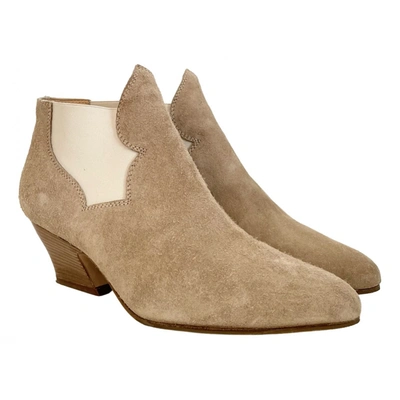 Pre-owned Acne Studios Star Ankle Boots In Beige