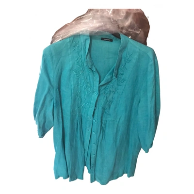 Pre-owned Elena Miro' Blouse In Turquoise