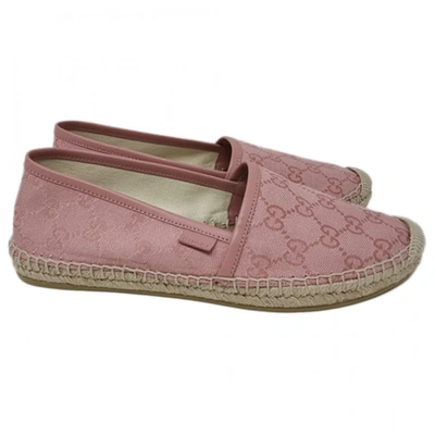 Pre-owned Gucci Cloth Espadrilles In Pink