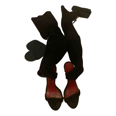 Pre-owned Carolina Herrera Cloth Sandals In Black