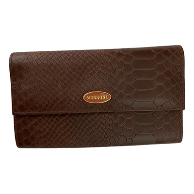 Pre-owned Missoni Leather Wallet In Brown