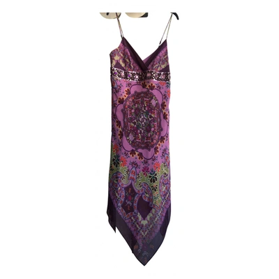 Pre-owned Manoukian Silk Mid-length Dress In Purple