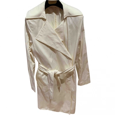 Pre-owned Strenesse Trench Coat In White