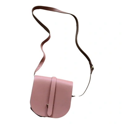 Pre-owned Cambridge Satchel Company Leather Crossbody Bag In Pink
