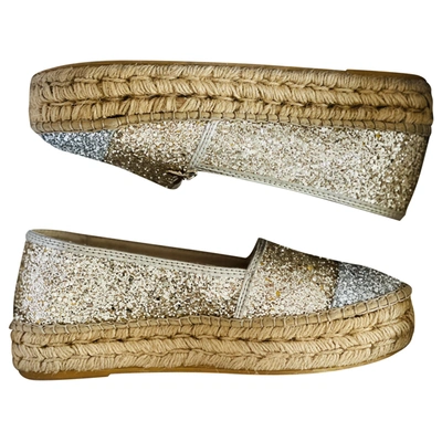 Pre-owned Patrizia Pepe Glitter Espadrilles In Gold