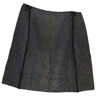 Pre-owned Chanel Tweed Mini Skirt In Grey