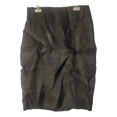 Pre-owned Marni Silk Mid-length Skirt In Anthracite