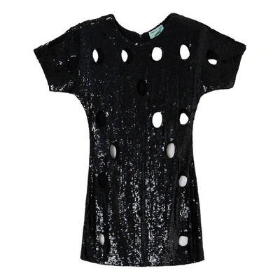 Pre-owned Ashish Glitter Mini Dress In Black