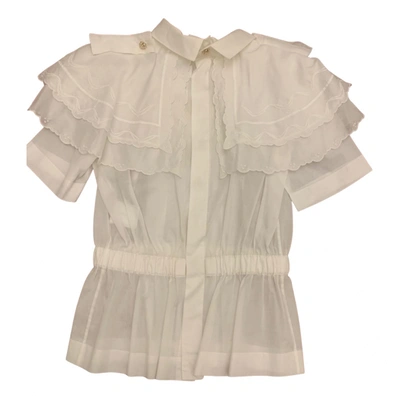 Pre-owned Chanel Linen Blouse In White