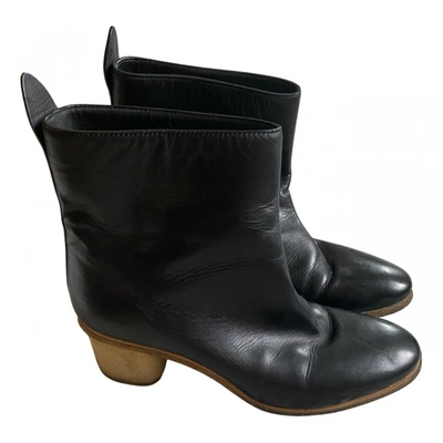 Pre-owned Joseph Leather Ankle Boots In Black