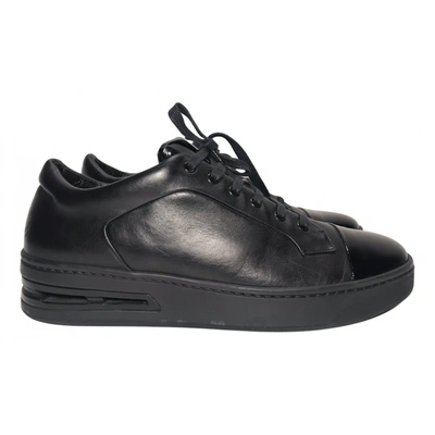Pre-owned Porsche Design Leather Low Trainers In Black