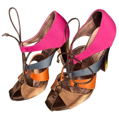Pre-owned Escada Leather Sandals In Multicolour