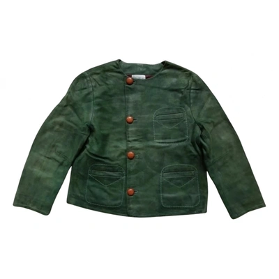 Pre-owned Laurence Dolige Leather Jacket In Green