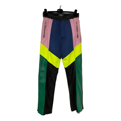 Pre-owned Dsquared2 Leather Trousers In Multicolour