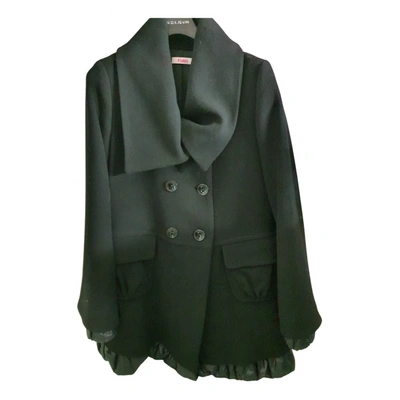 Pre-owned Blugirl Folies Wool Coat In Black