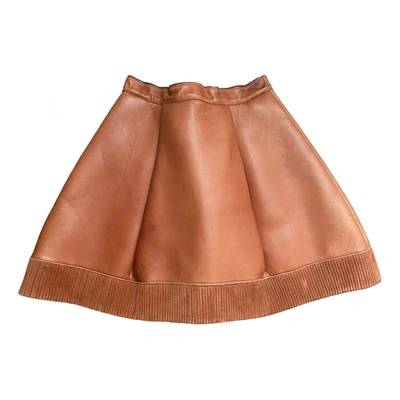 Pre-owned Dsquared2 Leather Mini Skirt In Brown