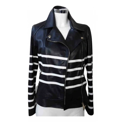 Pre-owned Maria Grazia Severi Leather Jacket In Black