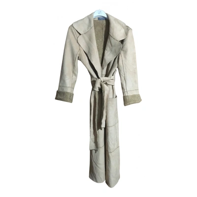 Pre-owned Camomilla Coat In Ecru