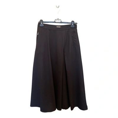 Pre-owned Max Mara Wool Mid-length Skirt In Blue