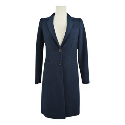 Pre-owned Massimo Dutti Peacoat In Blue