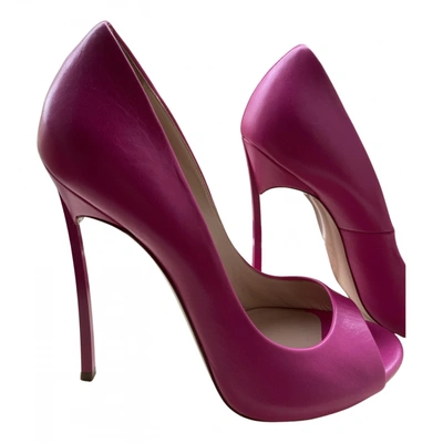 Pre-owned Casadei Leather Heels In Pink