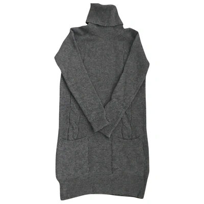 Pre-owned Massimo Dutti Wool Mini Dress In Anthracite
