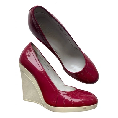 Pre-owned Hogan Patent Leather Heels In Burgundy