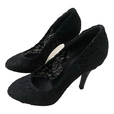 Pre-owned Dolce & Gabbana Cloth Heels In Black