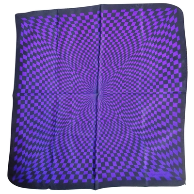 Pre-owned Versace Silk Handkerchief In Purple