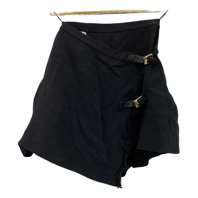 Pre-owned Moschino Linen Skirt In Black