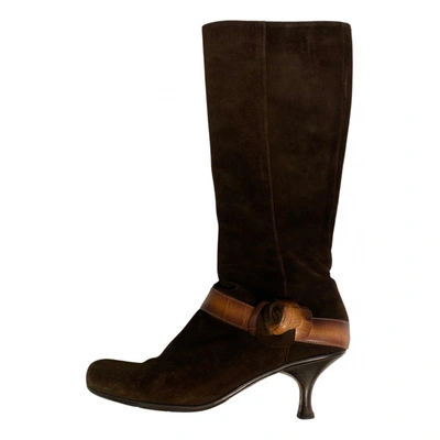 Pre-owned Janet & Janet Boots In Brown