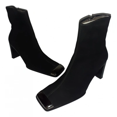 Pre-owned Baldinini Ankle Boots In Black